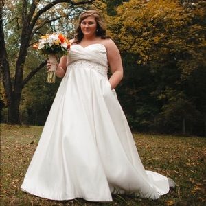 Mori Lee Cream Strapless Wedding Dress